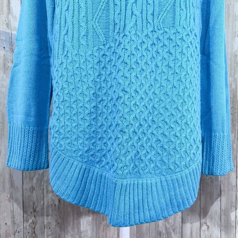 Women's New York & Company Sweater | Blue | Crew Neck | Large | Cable Knit - Picture 6 of 14